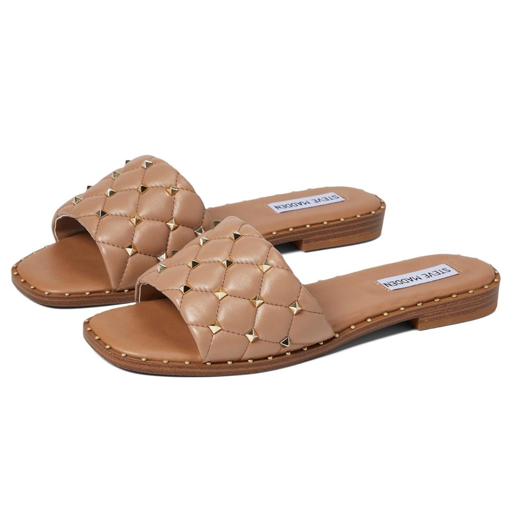 Steve Madden Leigh Brown Studded Sandals